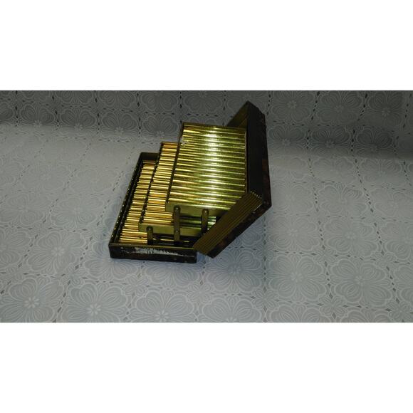 Vintage Metal Box Slotted Spots Very Heavy Trinket Box Art Deco Art Supply (1) - Picture 4 of 6